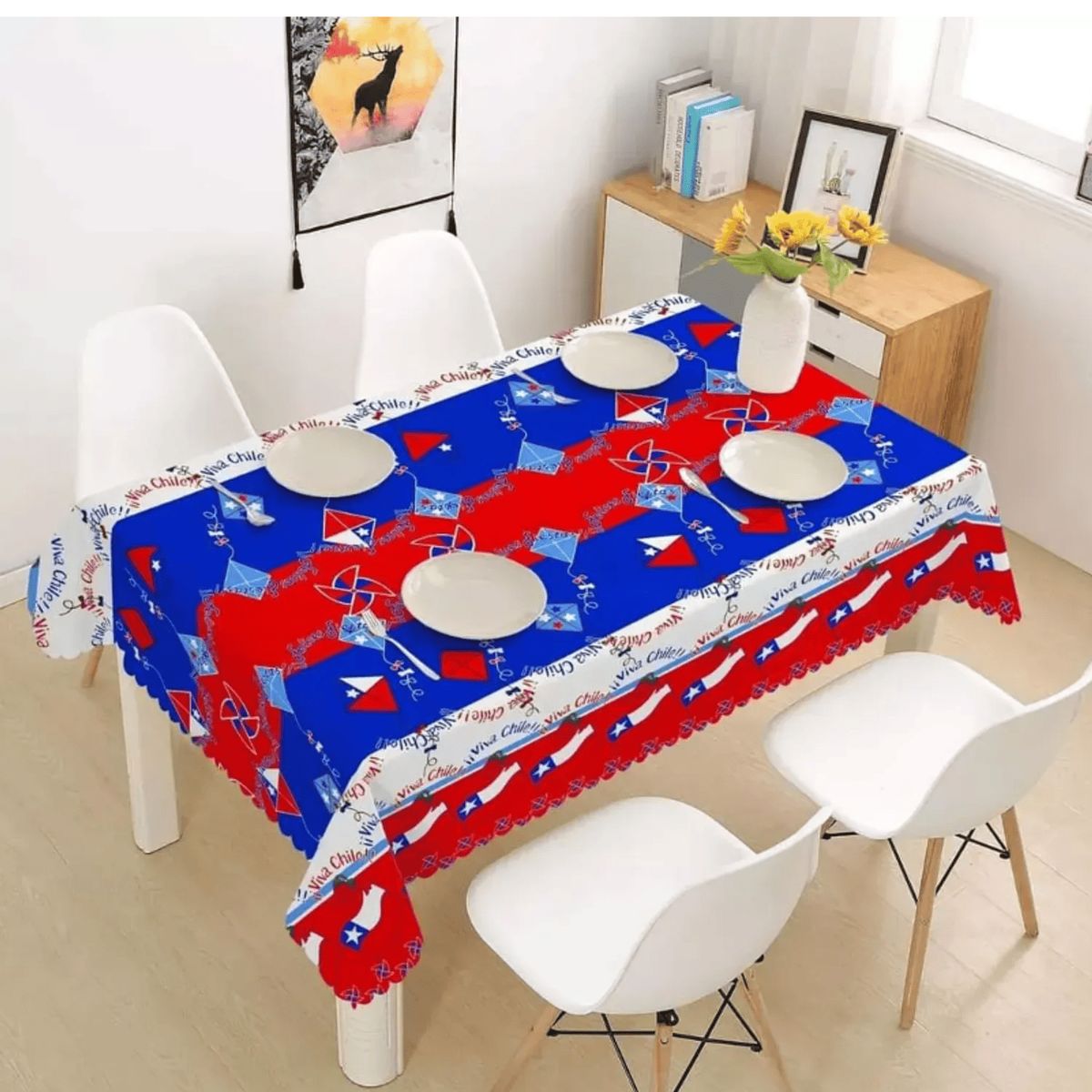 GENERICO - Mantel Dieciochero 150x220cm Fechas Patrias Fiesta Dieciocho