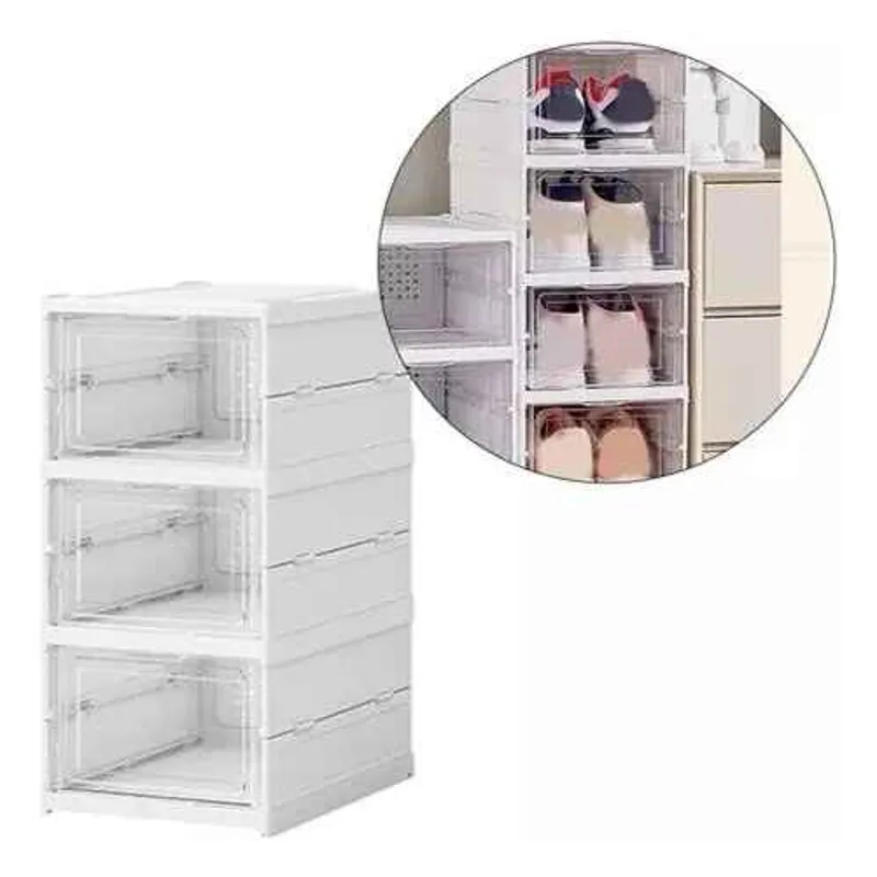 GENERICO - Pack 3 Organizador De Zapatos Caja Organizadora Transparente
