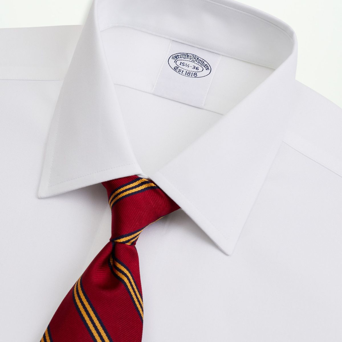 BROOKS BROTHERS - Camisa Cotton Pinpoint Regular Non-Iron Ainsley Blanco