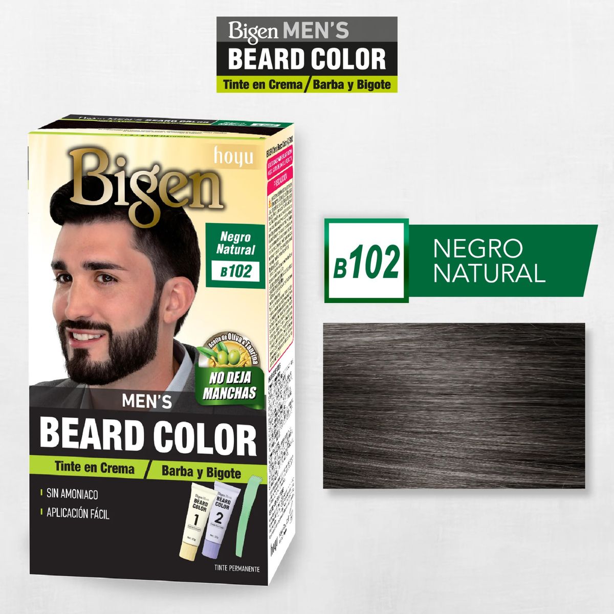 BIGEN - Tinte para barba BIGEN BEARD COLOR B102 Negro natural