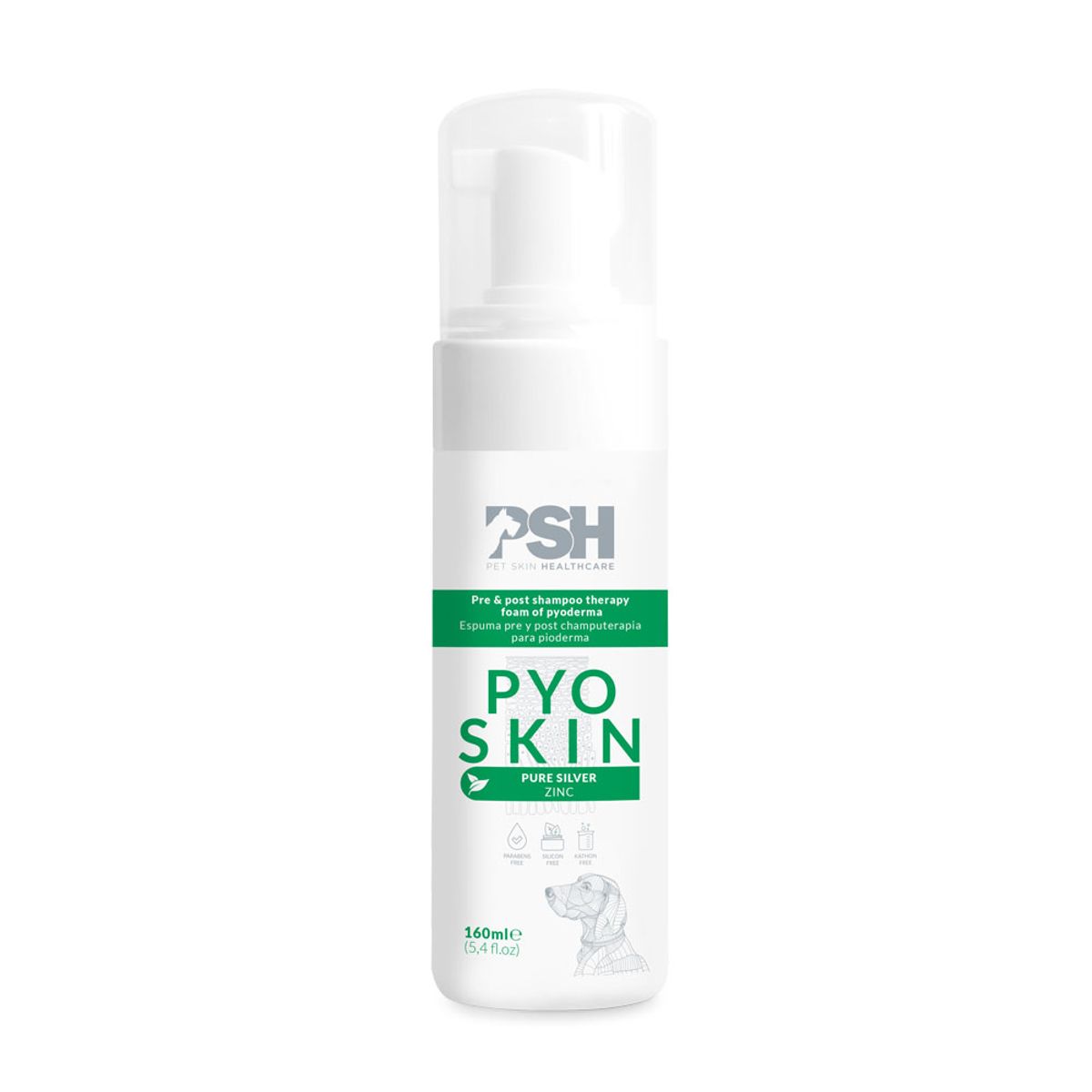 GENERICO - Espuma para Pioderma Coadyuvante en Mascotas Pyo Skin PSH 160 ml