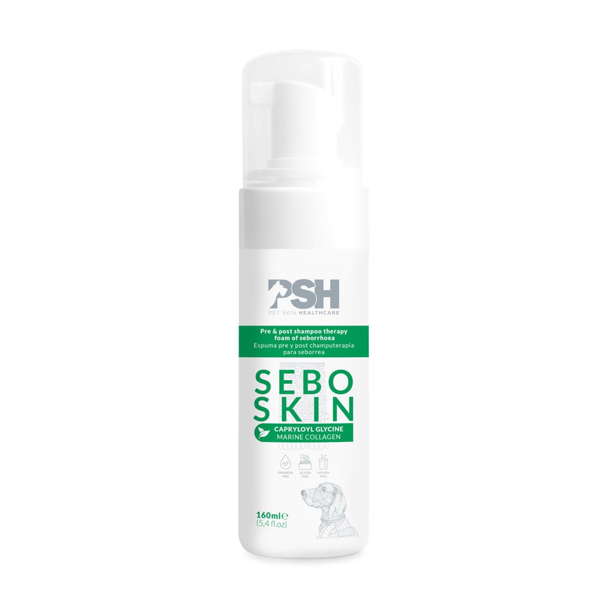 GENERICO - Espuma Coadyuvante para Seborrea en Mascotas Sebo Skin PSH 160 ml