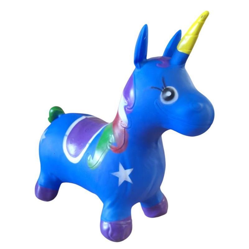 GENERICO - Unicornio Saltarín Inflable Con Sonido Azul