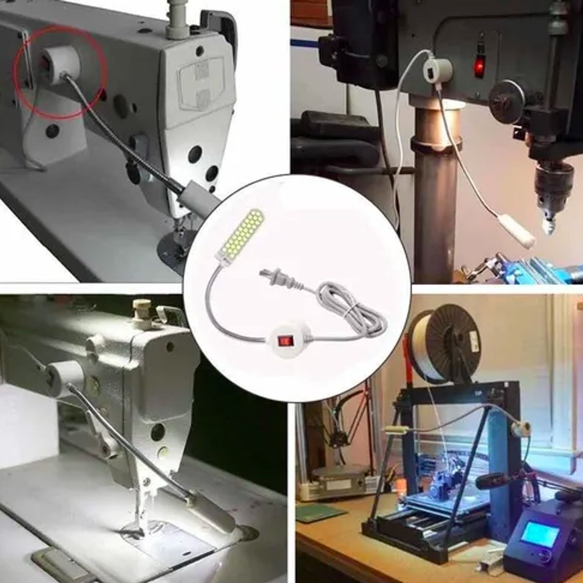 GENERICO - Lampara Foco 30 Led Para Maquina De Coser Con Iman
