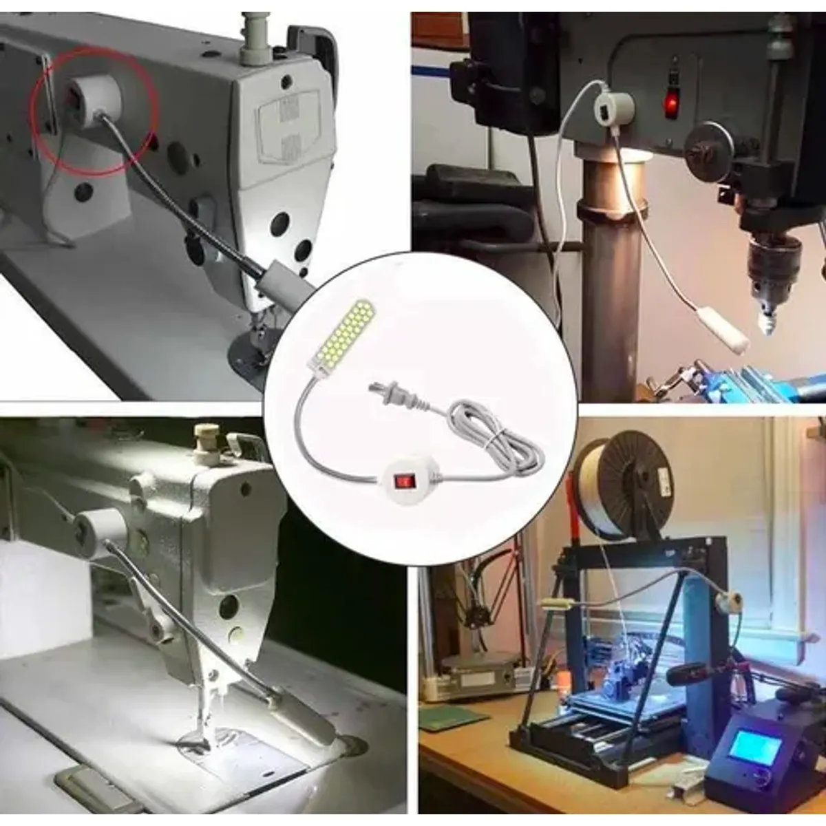 GENERICO - Lampara Foco 30 Led Para Maquina De Coser Con Iman