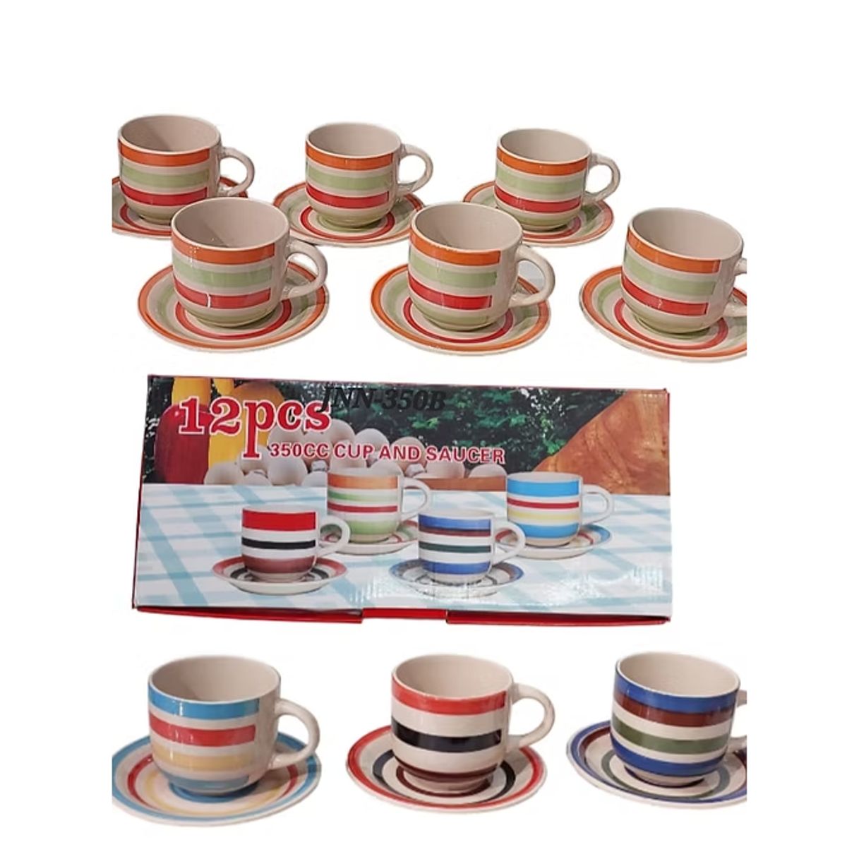 CARIBEE - Set De Tazas 12 piezas Colores