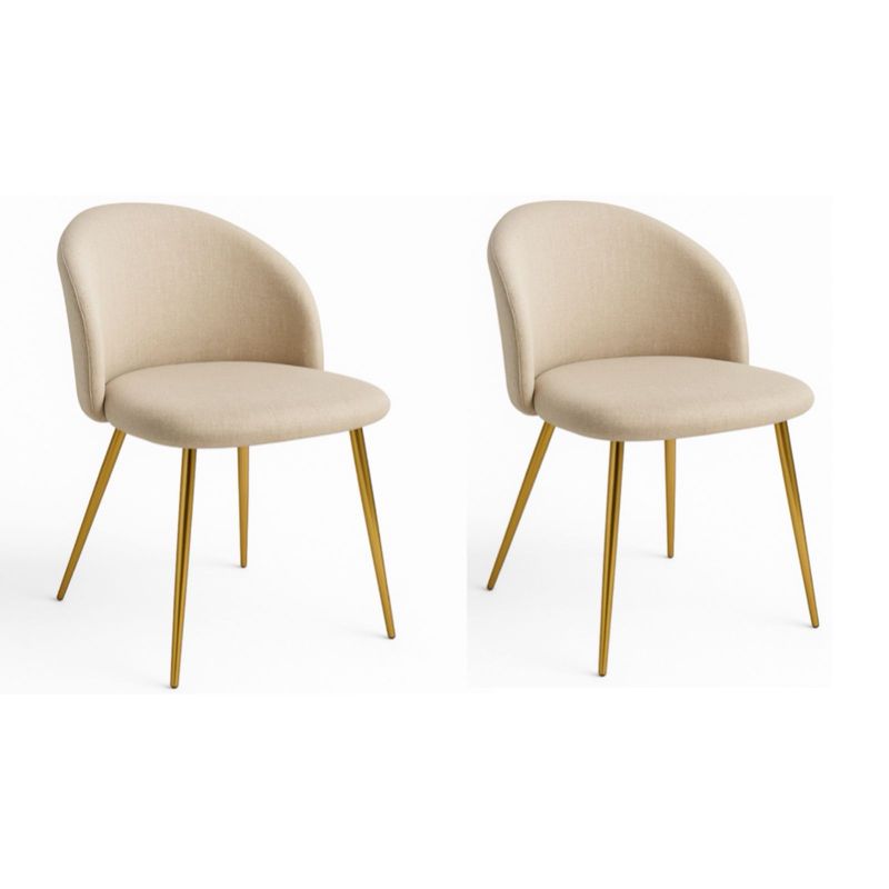 HABITA2 CHILE - Pack 2 Silla de comedor Nordic Lino Gold - Beige