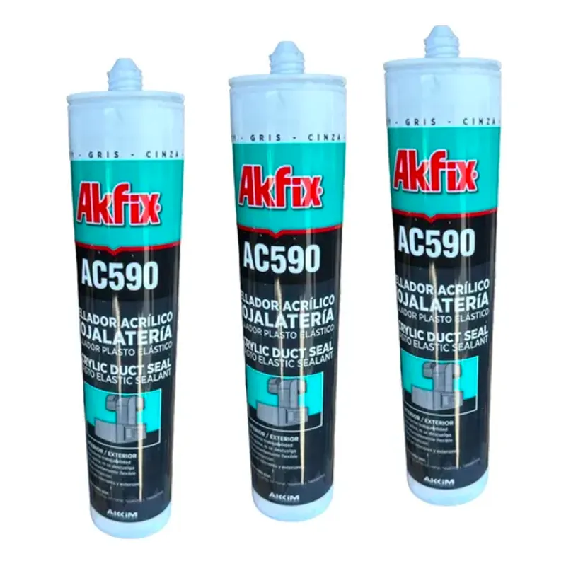 AKFIX - Pack x3 Akfix Duct Seal Ac590 Sellador Gris 300ml Tubo