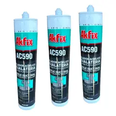 AKFIX - Pack x3 Duct Seal Ac590 Sellador Gris 300ml Tubo