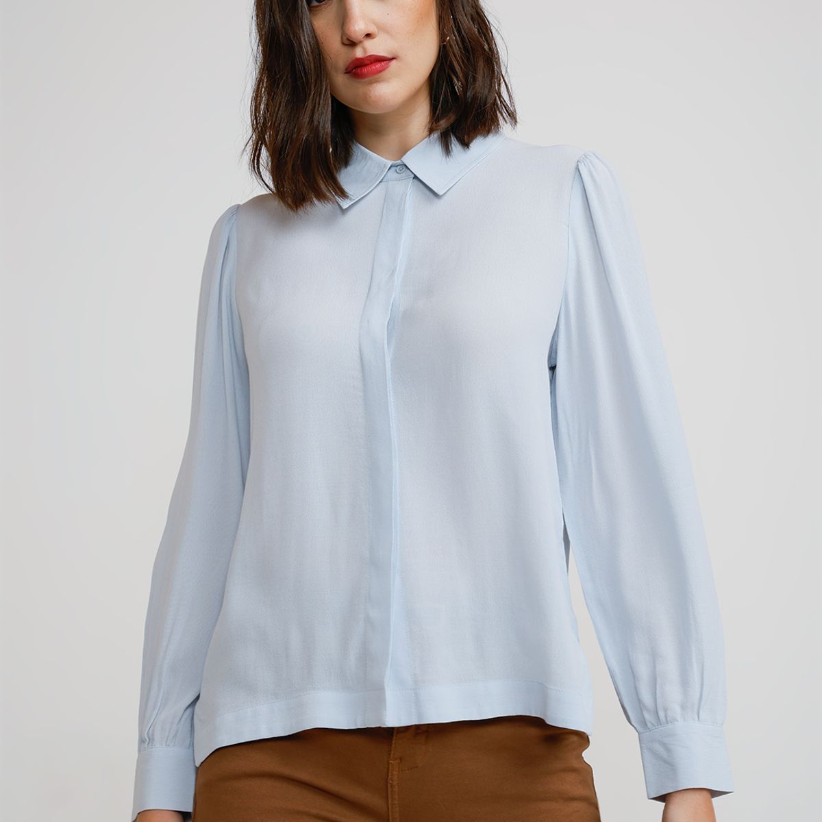 CANADIENNE - Blusa Mujer Viscosa Celeste