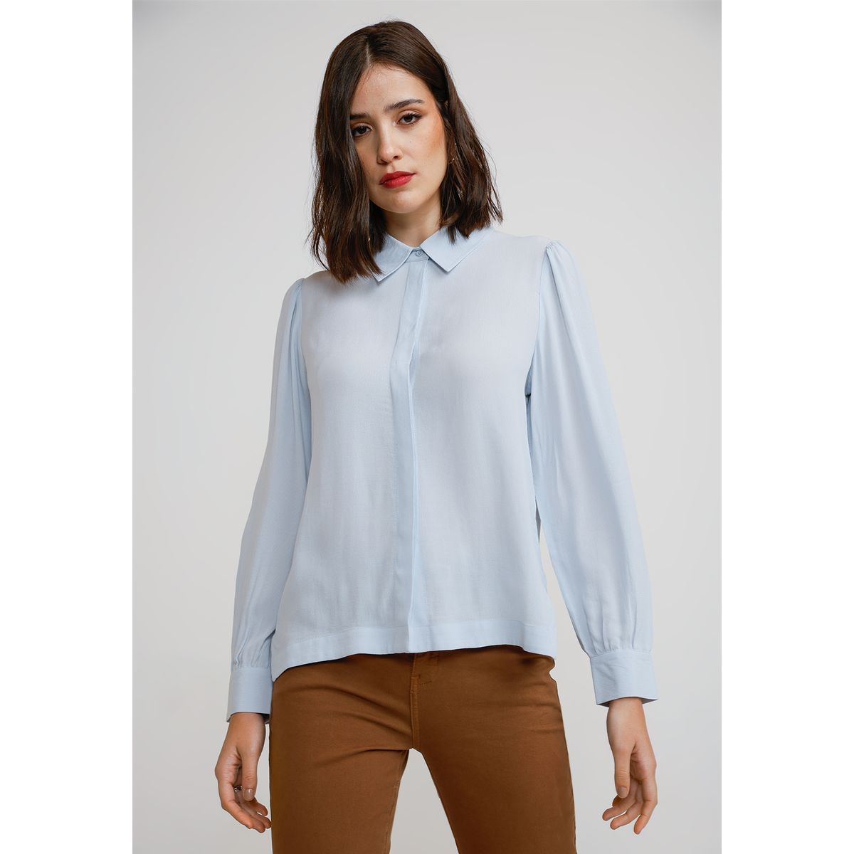 CANADIENNE - Blusa Mujer Viscosa Celeste