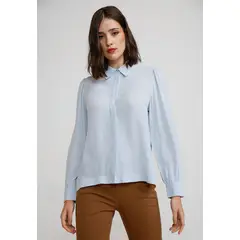 CANADIENNE - Blusa Mujer Viscosa Celeste