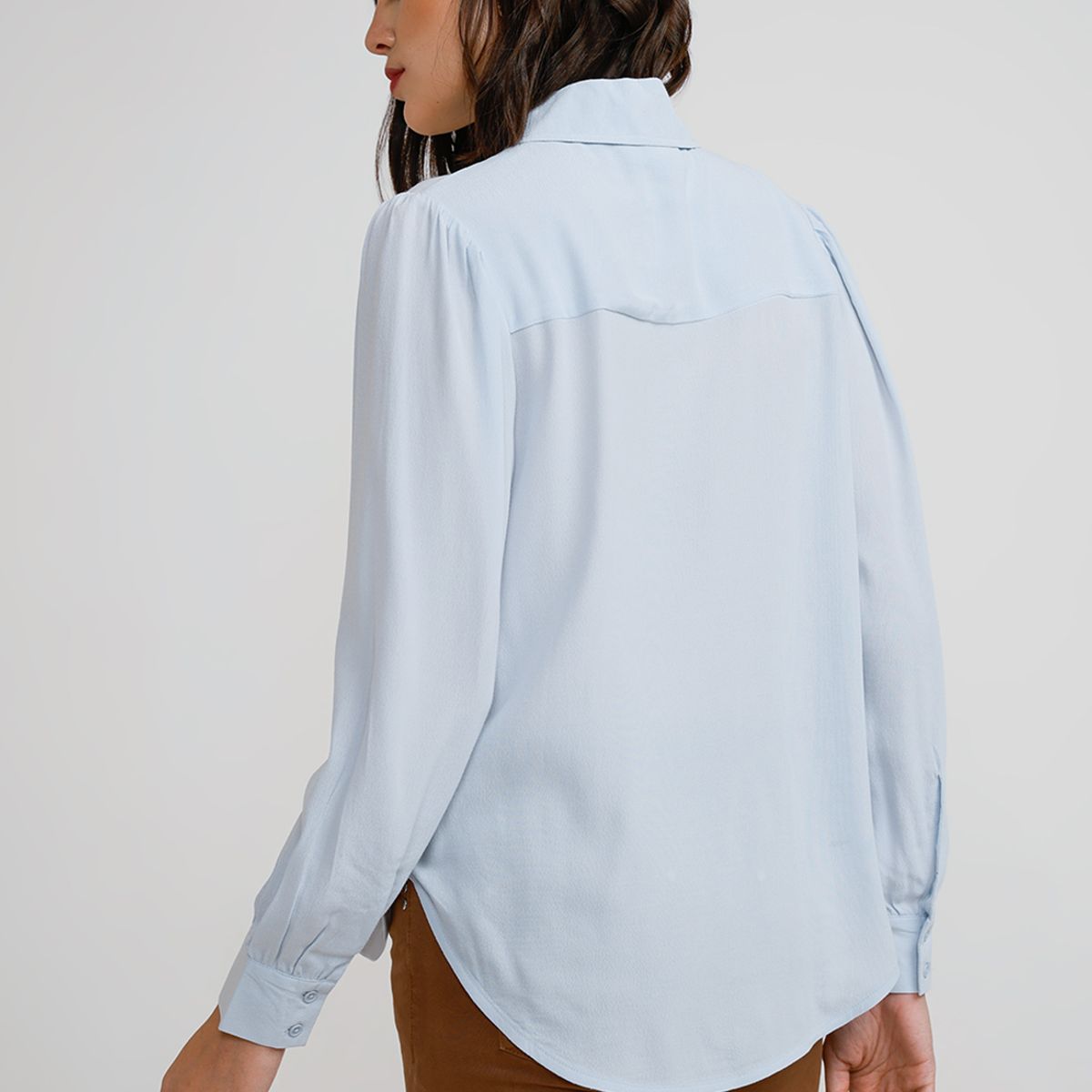 CANADIENNE - Blusa Mujer Viscosa Celeste