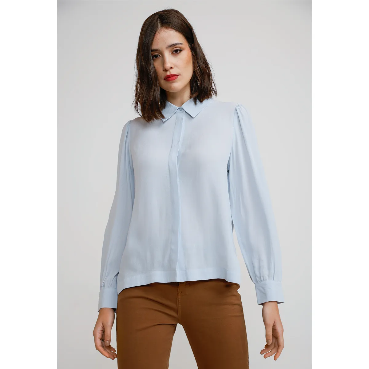 CANADIENNE - Blusa Mujer Viscosa Celeste