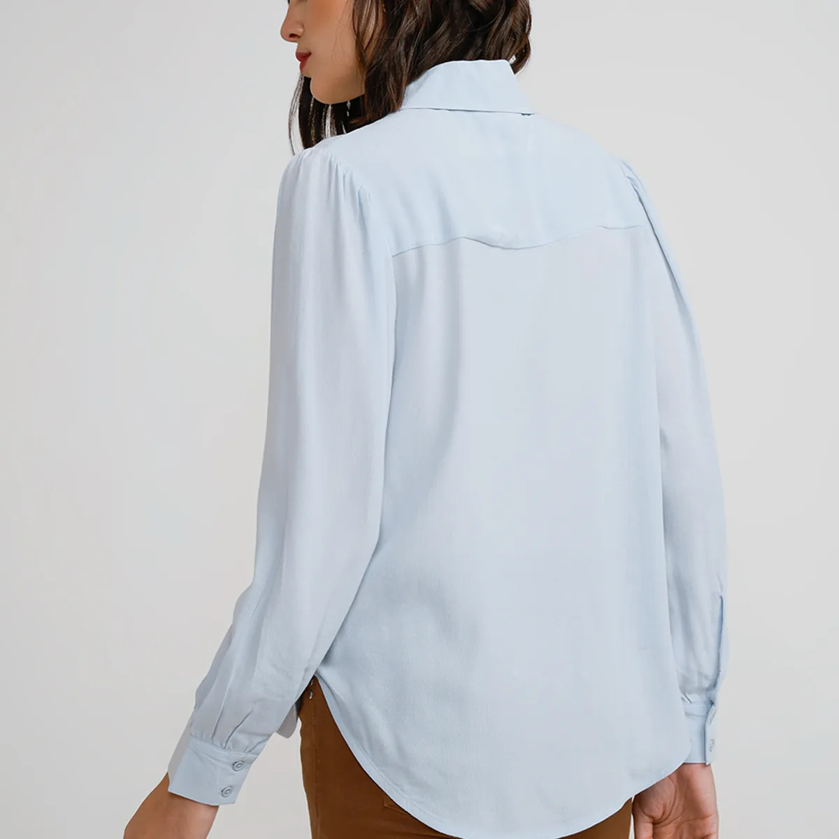 CANADIENNE - Blusa Mujer Viscosa Celeste