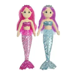 GENERICO - Pack 2 Muñecas Sirenita 2 Colores 42 Cm Teddytoys Sparkles
