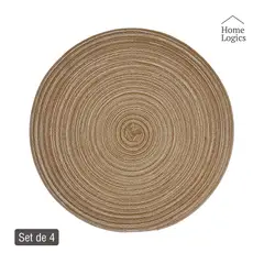 HOME LOGICS - Set 4 Individuales Decorativo Terra Tela Lavable Kiosclub