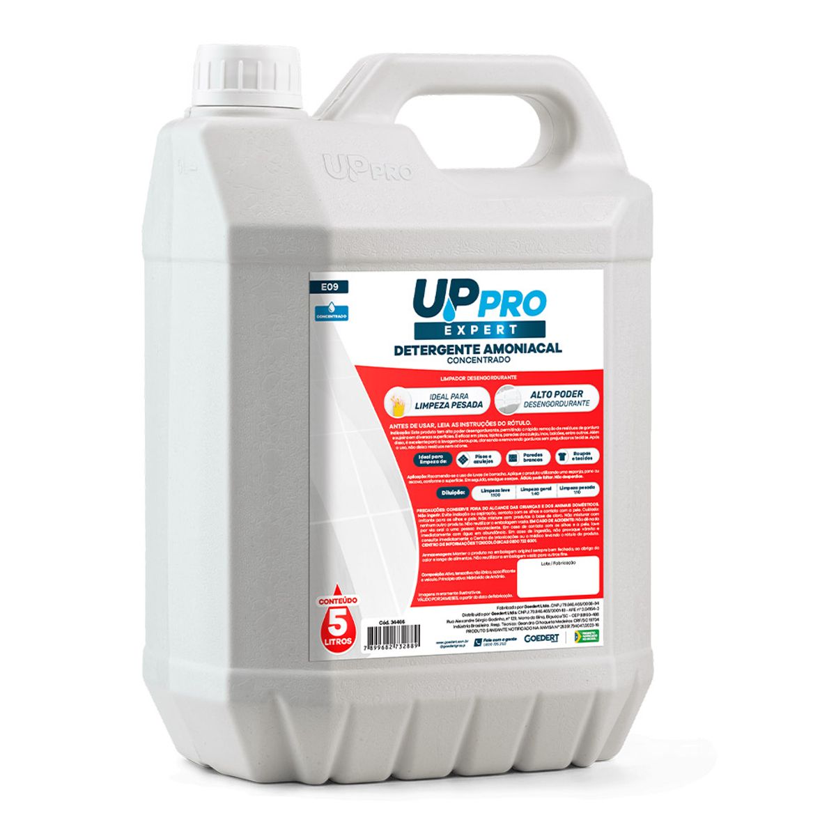 NOBRE - Detergente Amoniaco Concentrado 5 Litros UPPRO