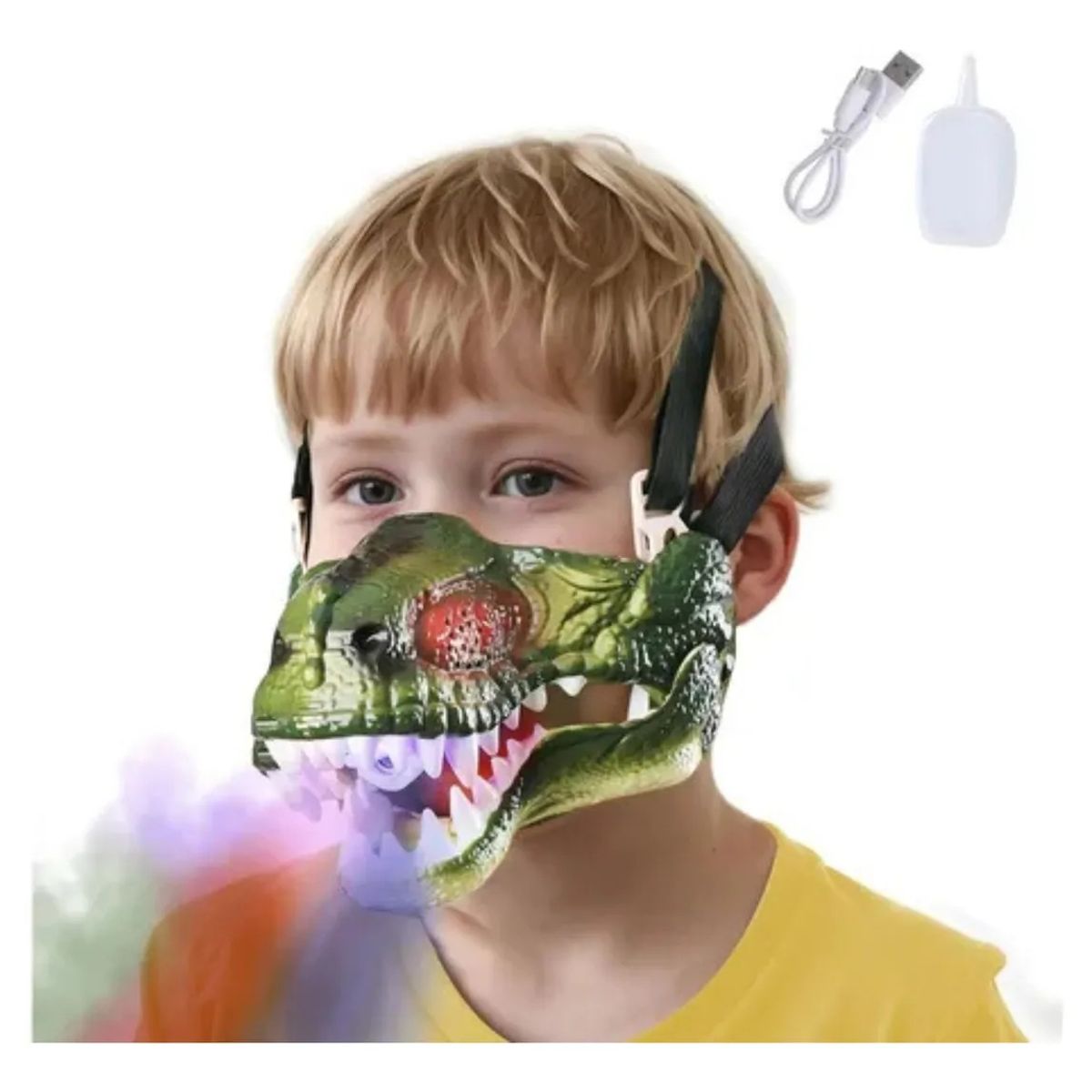 GENERICO - Máscara Dinosaurio Y Garras Con Cambiador Luz Sonido Spray