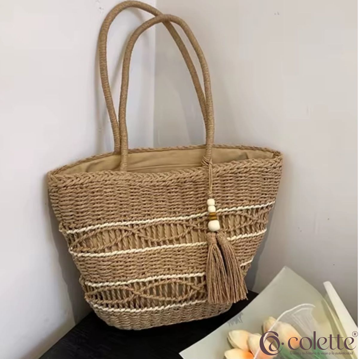 COLETTE - Bolso Tejido Playero Vacaciones Colores Varios