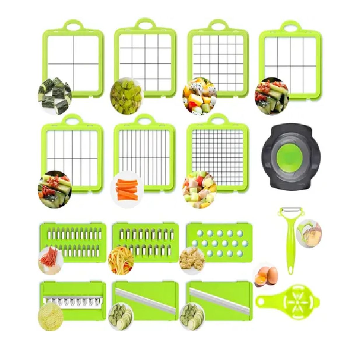 CARIBEE - Cortador Rallador De Verduras, Frutas, quesos 22 Piezas