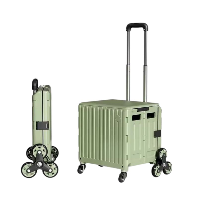 GENERICO - Carrito Compras Plegable Ruedas Trepadoras 30L color Verde