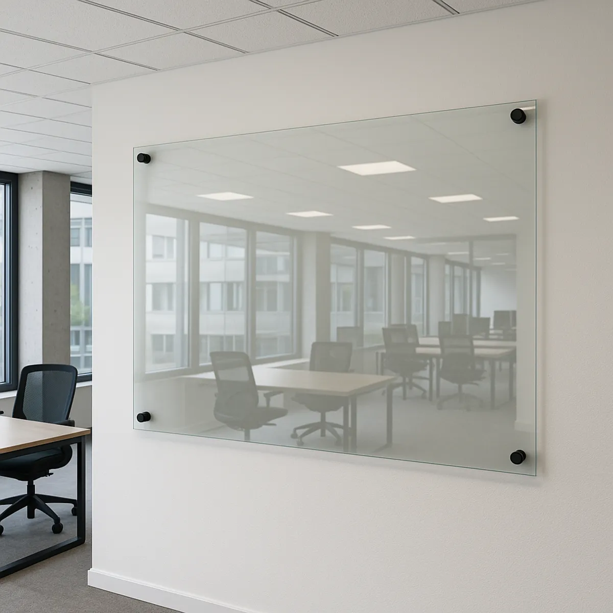 WINKO - Pizarra Incoloro 6mm 120cm x 90cm Vidrio Templado Herraje negro