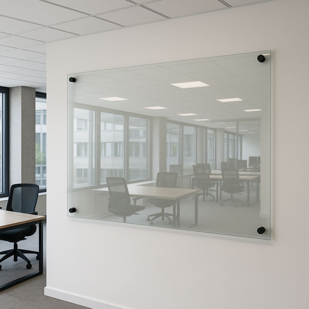 WINKO - Pizarra Incoloro 6mm 120cm x 90cm Vidrio Templado Herraje negro