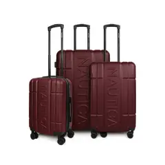 NAUTICA - Set de 3 maletas Amsterdam S+M+L burdeo - Burdeos