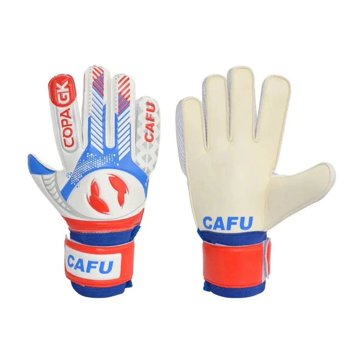 GENERICO - Guante Arquero Infantil Copa GK Cafu Blanco-Azul-Rojo 6