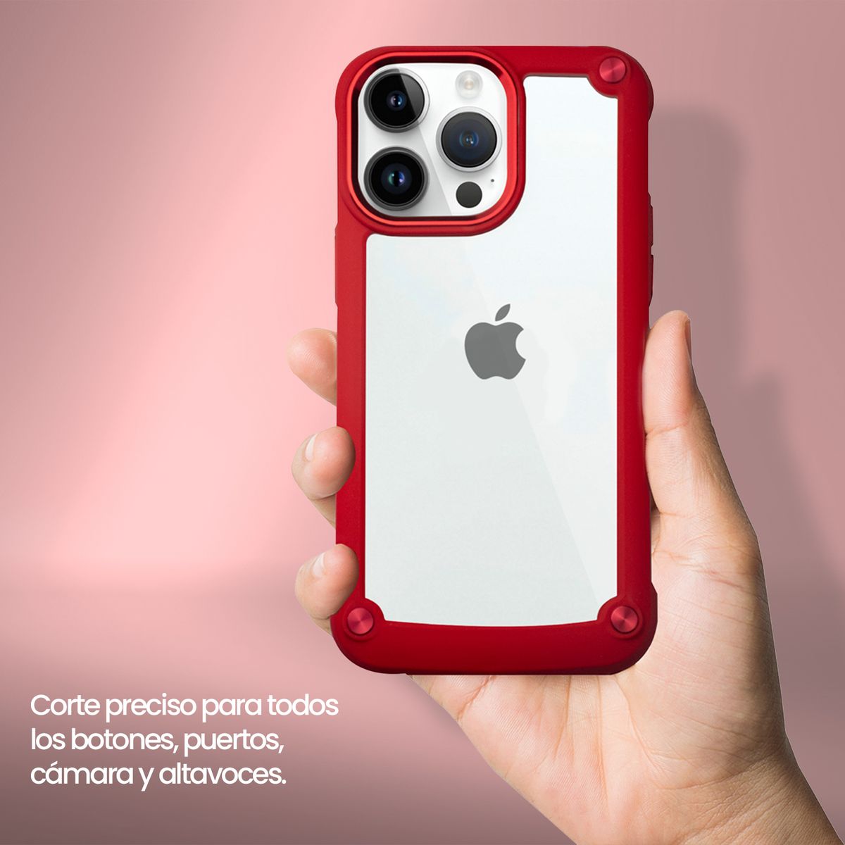 KBOD - Carcasa Anti Golpes Reforzada Kbod Iron Case Para iPhone 15 Pro Rojo