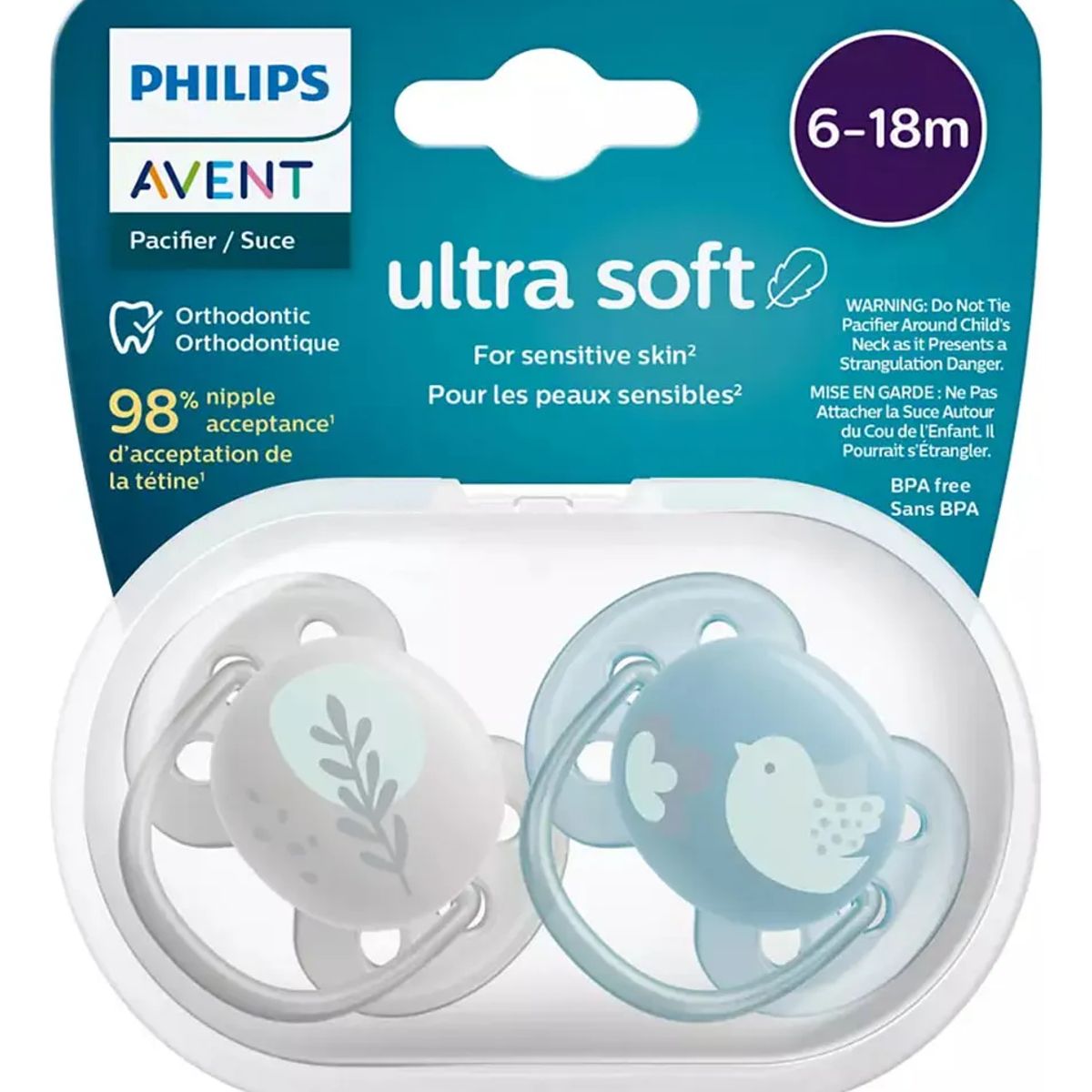 AVENT - Chupete Philips Avent Ultra Soft Scf09115 X2u 6-18 Meses