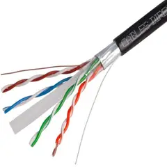 ATLANTICSWIRE - CABLE FTP CAT6 100 MTS, 23 AWG, CCA PVC. NEGRO. EXTERIOR