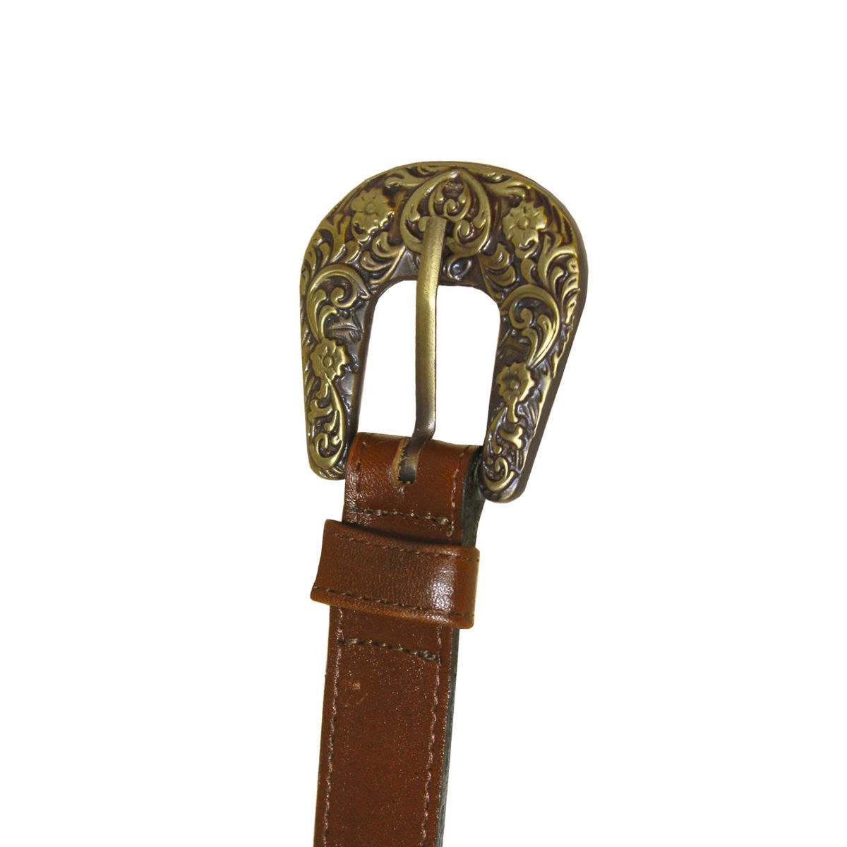 NICOLETTA - Cinturón Cuero Genuino Liberica Café