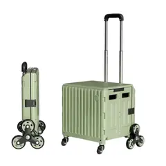 GENERICO - Carrito Compras Plegable Ruedas Trepadoras 47L color Verde