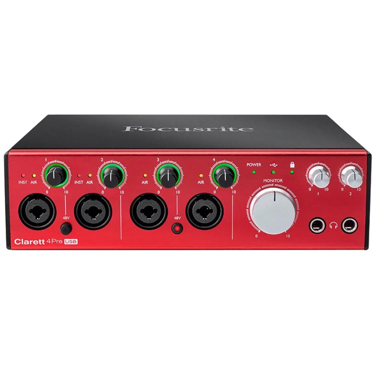 FOCUSRITE - Interfaz de Audio Focusrite Clarett 4Pre USB - Rojo
