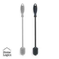 HOME LOGICS - 2 Cepillos De Silicona Limpiador Botellas