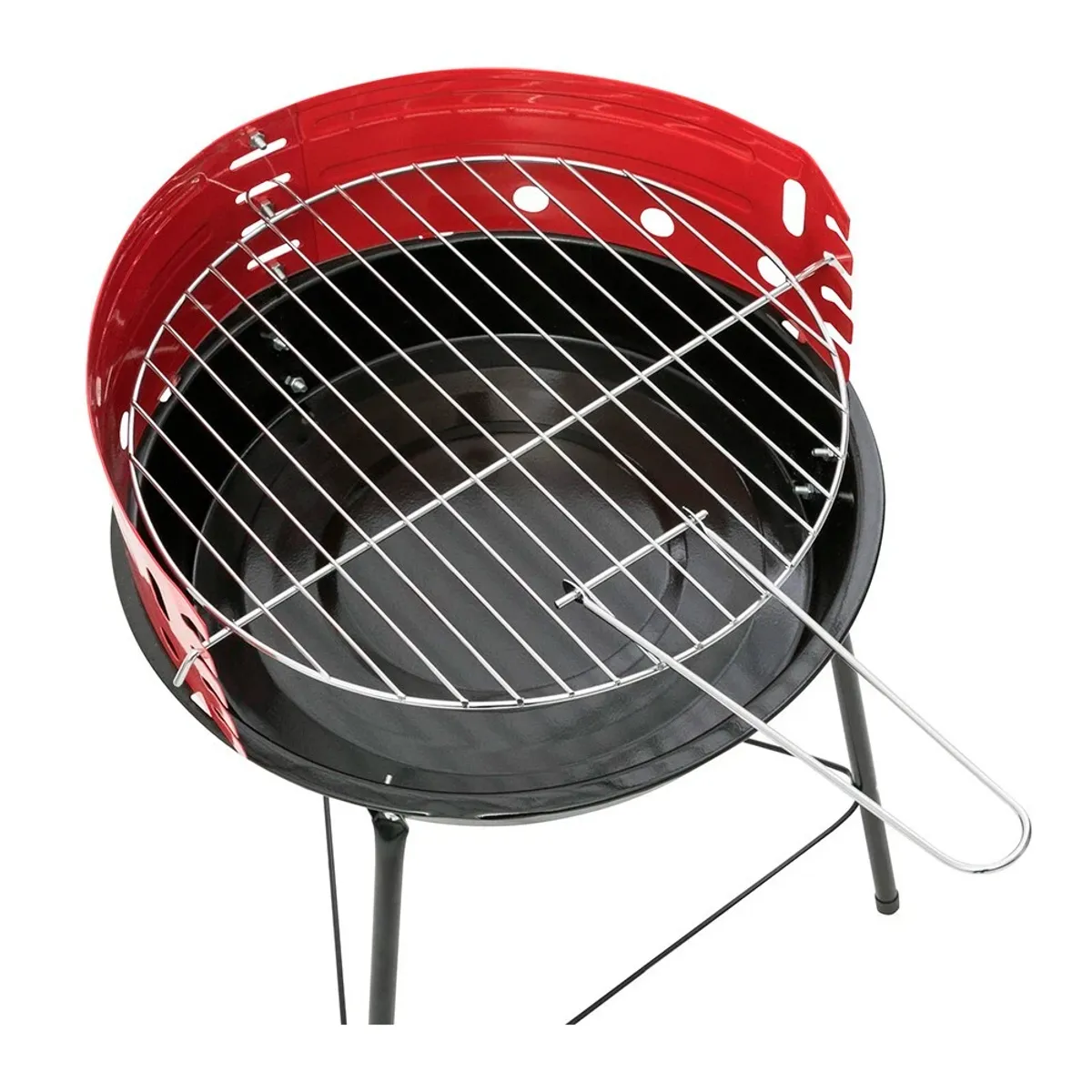 IRM - Parrilla A Carbón Redonda Bbq Portátil Parrillera De Pie Asador 36cm