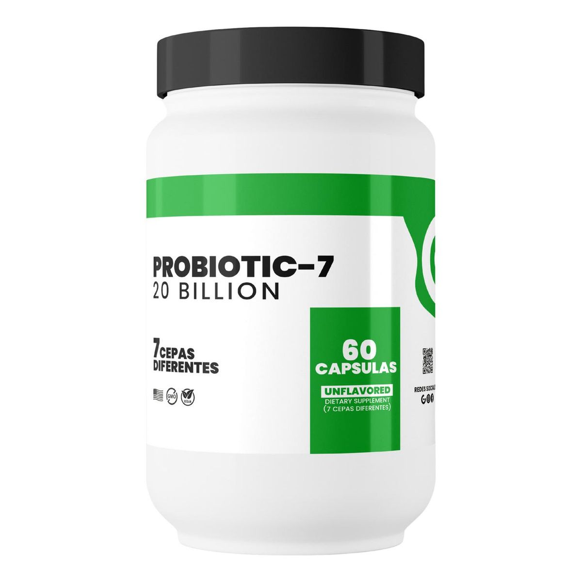 GLOBAL - Probiótico Premium 20 Billion - 7 Cepas Activas - 60 Caps - Global Nutrition