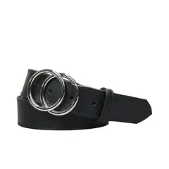 NICOLETTA - Cinturón Cuero Genuino Malvarrosa negro