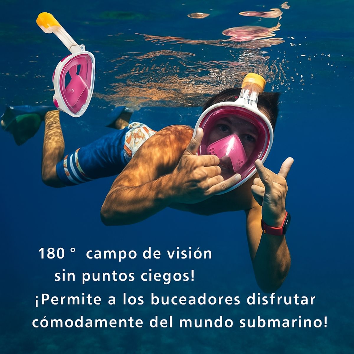 GENERICO - Máscara Antiniebla Para Buceo Snorkel Con Soporte Gopro