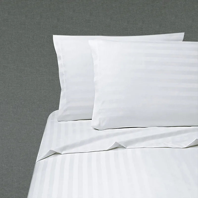 TEXTIL SUPER - SÁBANAS 2 PLAZAS BLANCAS LISTADAS