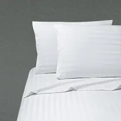 TEXTIL SUPER - SÁBANAS 2 PLAZAS BLANCAS LISTADAS
