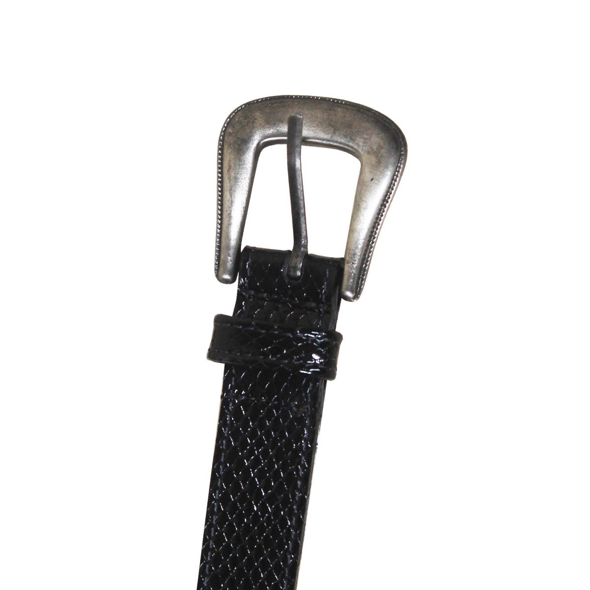 NICOLETTA - Cinturón Cuero Genuino Suculenta negro