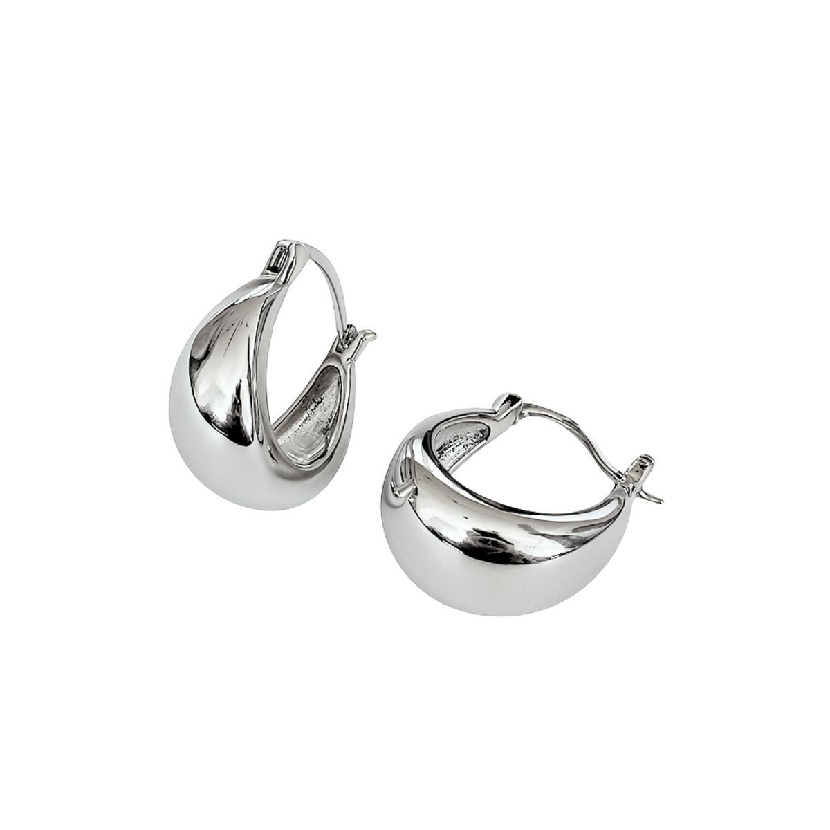 JB JOYAS BARON - Aros de Plata Esterlina 925 Argollas Bote