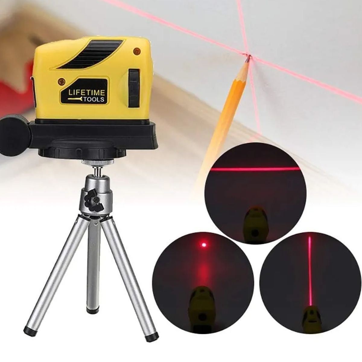 GENERICO - Mini Nivel Láser 3d NO Autonivelante Con Trípode Multifuncional