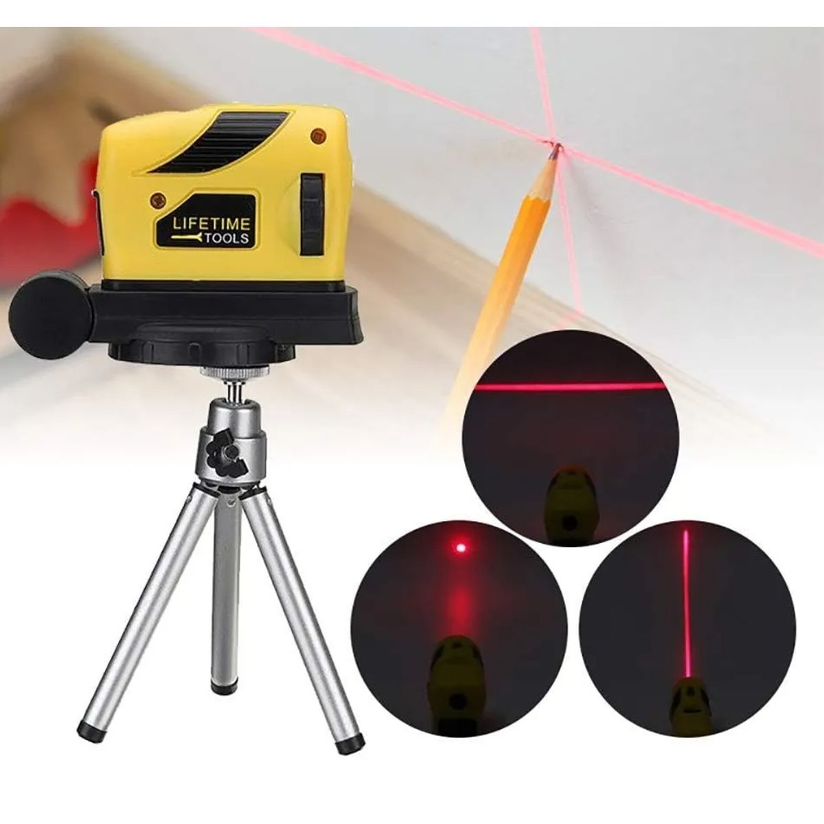 GENERICO - Mini Nivel Láser 3d NO Autonivelante Con Trípode Multifuncional