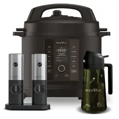 MOUVAIR - Olla Eléctrica Cook 6L + Rociador Aceite + Molinillo Sal y Pimienta