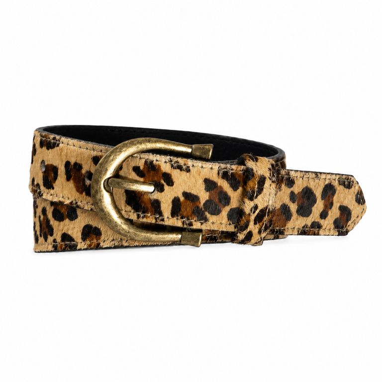Cinturon Cuero Genuino Tigridia leopardo Multicolor XS