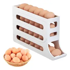 GENERICO - Huevera - Dispensador Organizador De 4 Niveles Blanco